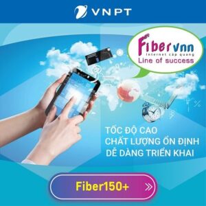 Đăng Ký Lắp Đặt Internet Cáp Quang FTTH Công Ty Doanh Nghiệp Gói Fiber150+ FiberVNN VNPT 150Mbps 1+8 IP Tĩnh Cam Kết Quốc Tế 6Mbps 6.400K/ Th