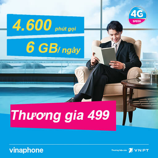 Gói Cước Thương Gia 499 VinaPhone Trả Sau Data 6GB/Ngày