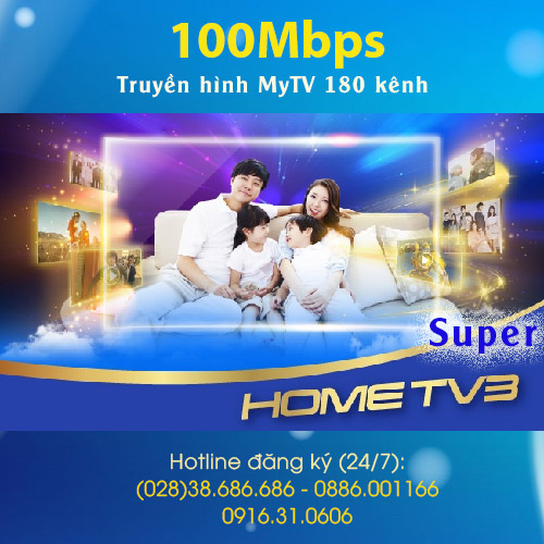 Gói internet truyền hình Home TV3 Super 100Mbps