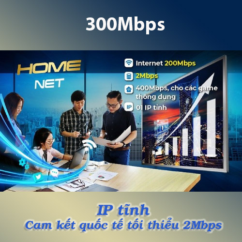 Gói Home Net giá rẻ VNPT 300Mpbs IP tĩnh