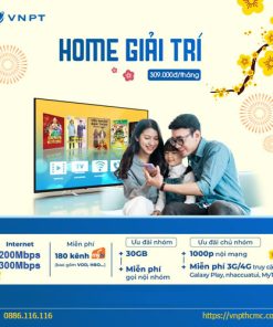 Gói Internet truyền hình vnpt Home Giải Trí 200Mbps-300Mbps tặng data + thoại