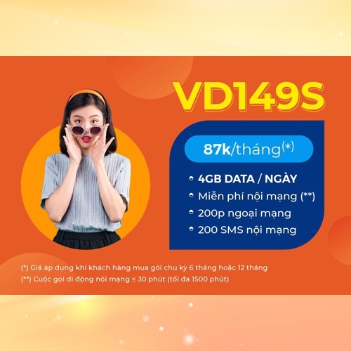 Gói cước VD149S ưu đãi nhất VNPT