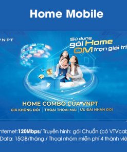 Home Mobile VNPT gói internet + truyền hình mytv OTT + tặng 15GB data/tháng + thoại nhóm 4 thành viên