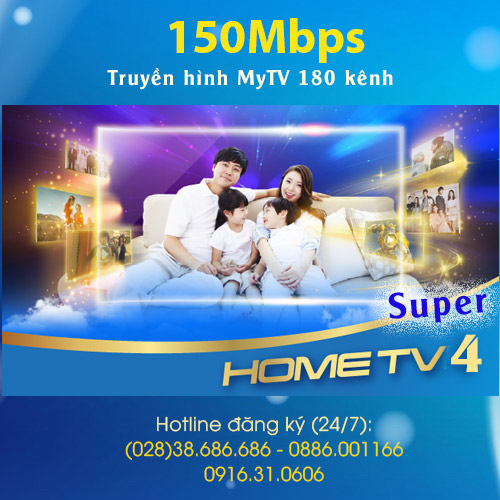 Gói internet truyền hình Home TV4 Super 150Mbps
