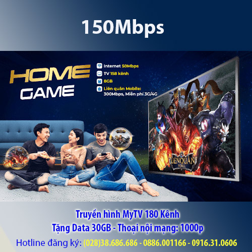 Gói internet truyền hình VNPT Home Game 150Mbps