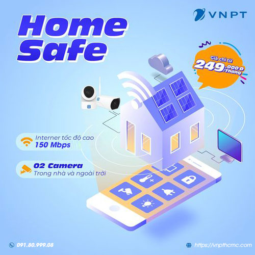 Home Safe VNPT 150Mbps trang bị 02 Camera Indoor và Outdoor