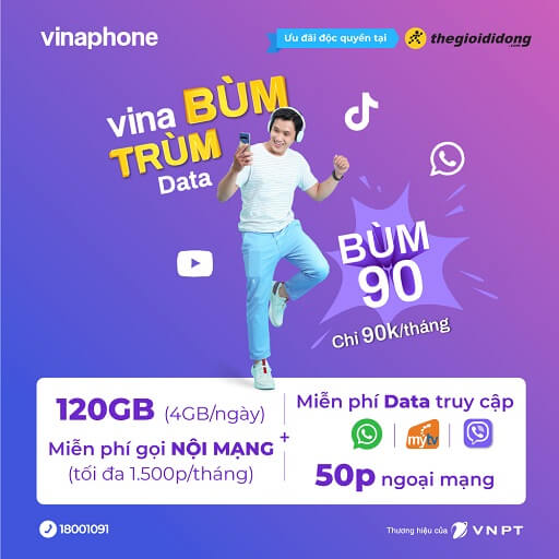 Bùm 90 của VinaPhone - Vina Bùm - Trùm Data