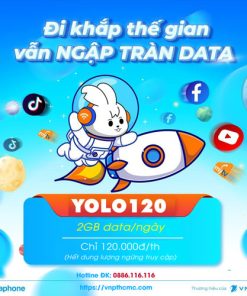 YOLO120 Gói Data 4G VinaPhone 2GB/ngày