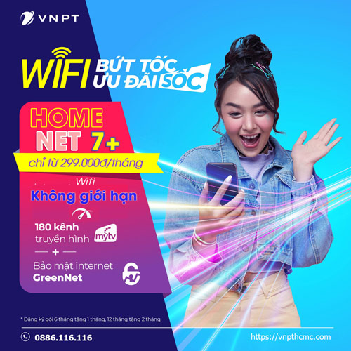 Home net 7+ VNPT internet wifi không giới hạn tích hợp truyền hình MyTV 170+ kênh