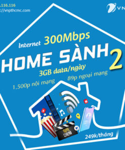 Gói Home Sành 2 VNPT internet 300Mbps + 3GB data/ngày + Thoại nội mạng & ngoài mạng