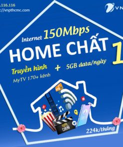 Home chất 1 VNPT gói Internet 150Mbps + truyền hình MyTV. Tặng Thêm 5GB data/ngày