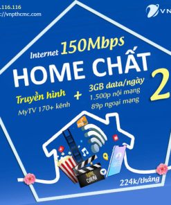 Home chất 2 VNPT gói Internet 150Mbps + truyền hình MyTV. Tặng Thêm 3GB data/ngày & Thoại nội mạng, ngoài mạng