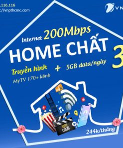 Home chất 3 VNPT gói Internet 200Mbps + truyền hình MyTV. Tặng Thêm 5GB data/ngày