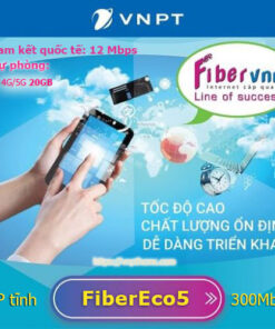 Internet VNPT cho doanh nghiệp siêu rẻ FiberEco5 500Mbps CKQT 16Mbps. Dự phòng 4G/5G 20GB
