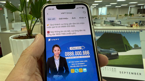 Đầu số 0888 000 666 VNPT gọi tới hỗ trợ dịch vụ Internet, truyền hình MyTV và điện thoại cố định