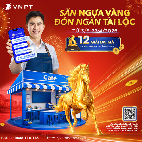 cơ hội trúng Ngựa Vàng 9999 khi Hộ kinh doanh đăng ký dịch vụ số VNPT