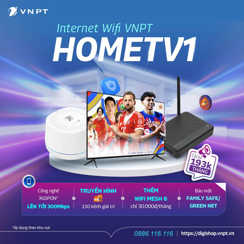 Gói internet truyền hình Home TV1 VNPT siêu ưu đãi